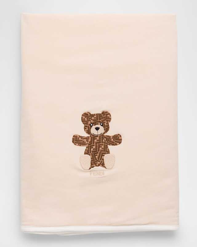 Embroidered FF Monogram Baby Blanket